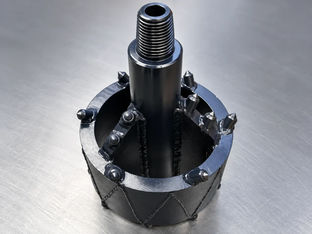Close-up of DRILLNOVA fly cutter reamer carbide cutters and reinforced structure