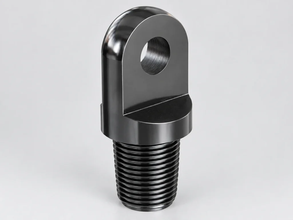 Black HDD pulling eye with smooth lifting hole and male threaded shank